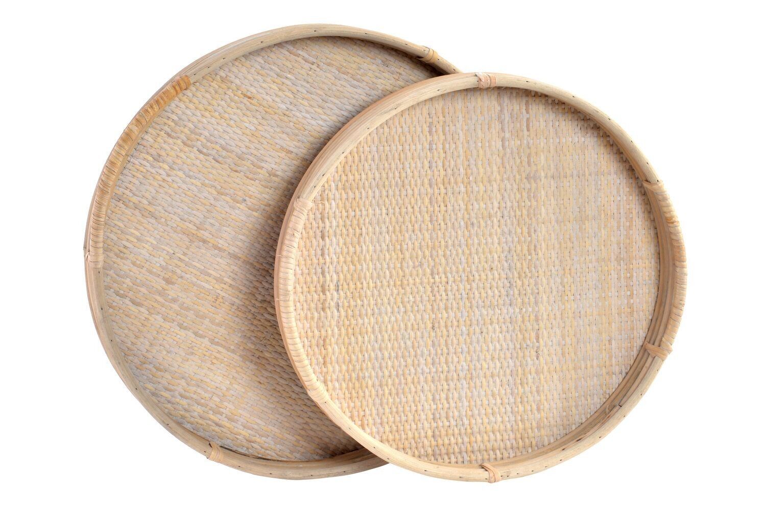 VASSOIO SET 2 RATTAN 50,5X46X5,5 DECORAZIONE NATURALE BD186396