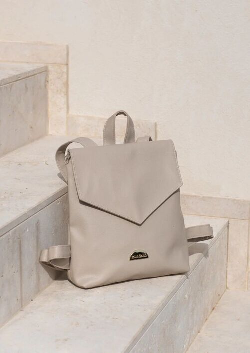 JURA Stone (Beige) Vegan-Leather Mini Backpack