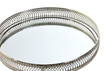 PLATEAU DECORATION MIROIR METAL 24X15X4 ARGENT BD198893 2