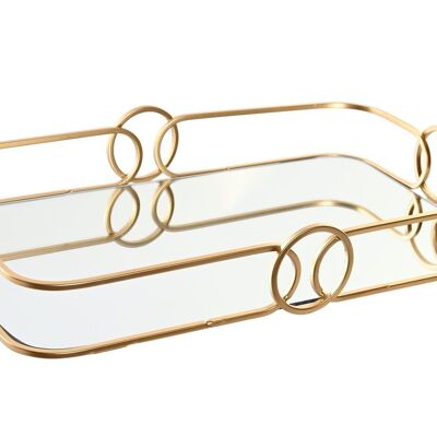 METAL TRAY MIRROR 36X21X6 GOLDEN BD203348