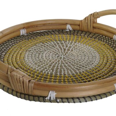 TRAY DECORATION RATTAN SEAGRASS 40X40X8 NATURAL BD205404