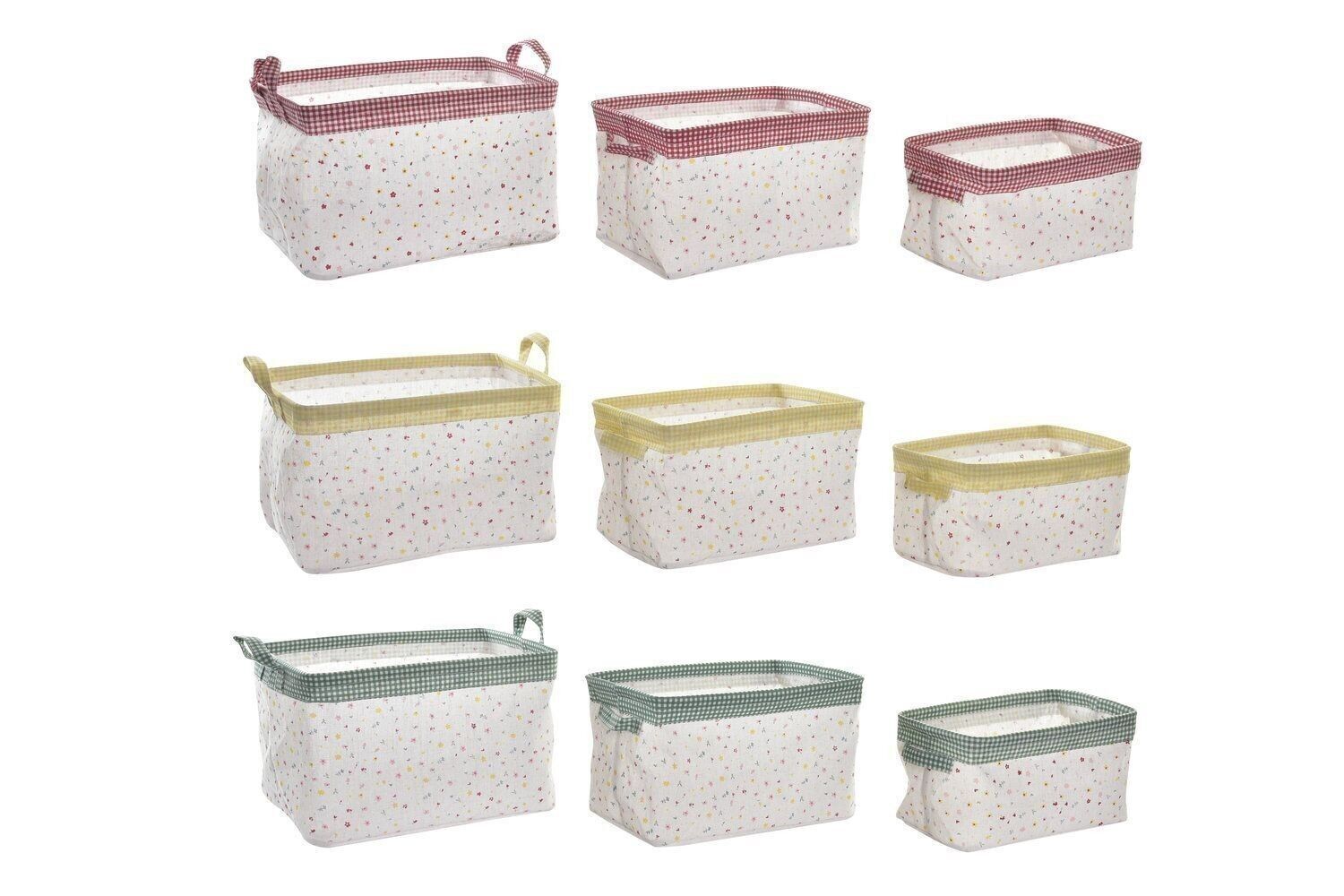 PANIER SET 3 COTON 35X21X20 VICHY 3 ASSORTIMENTS. BO195162