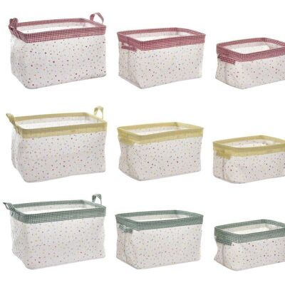 BASKET SET 3 COTTON 35X21X20 VICHY 3 ASSORTMENTS. BO195162