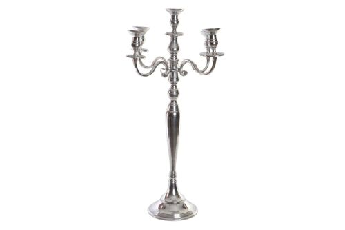 CANDELABRO ALUMINIO 42X42X70 5 VELAS CROMADO AL195990