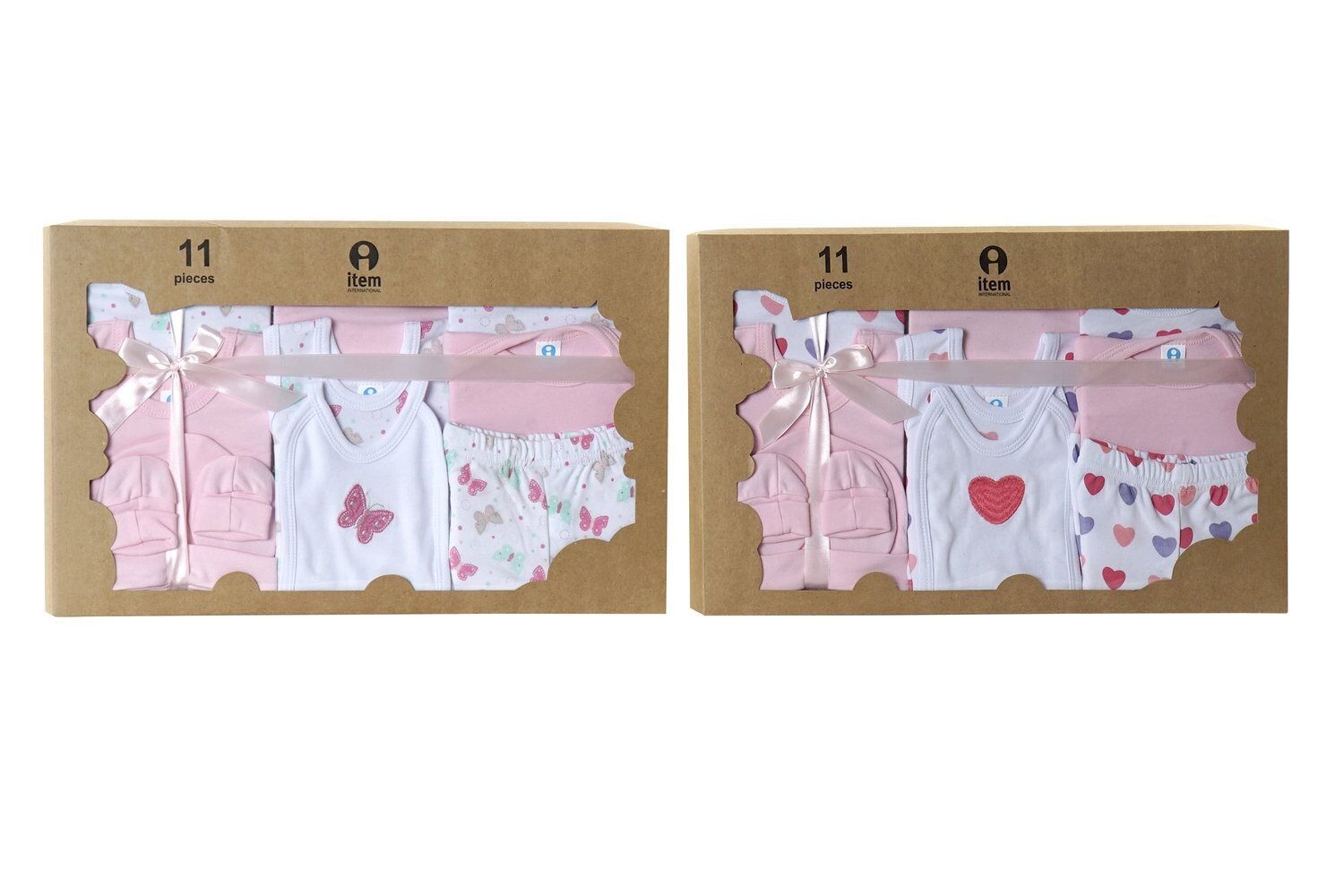 ENSEMBLE BÉBÉ 11 COTON 32X24 0-6 MOIS COEURS 2 SU BE169980