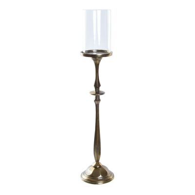 CANDELABRO ALUMINIO CRISTAL 13X13X53 DESGASTADO AL196580