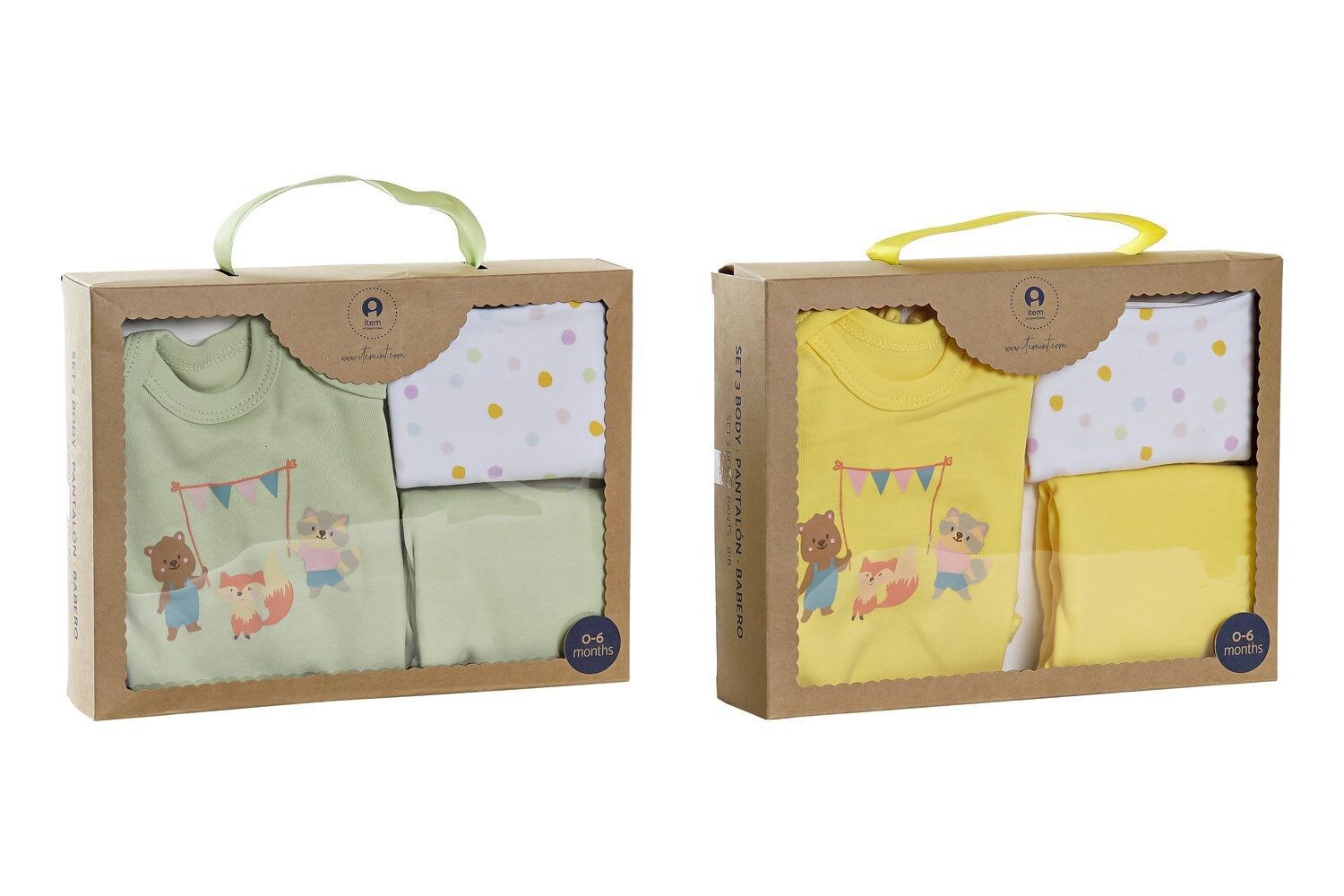 BÉBÉ ENSEMBLE 3 COTON 25X1X25 2 ASSORTIMENTS. BE182681