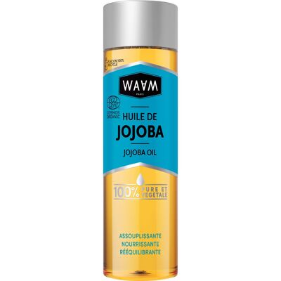 WAAM Cosmetics – Huile végétale de Jojoba BIO – 100% pure et naturelle – Première pression à froid –Huile de soin peau et cheveux– 75ml