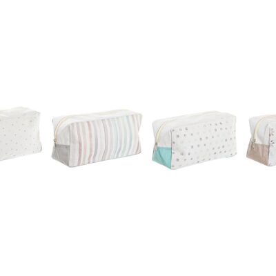 TROUSSE DE TOILETTE COTON POLYESTER 30X10X15 4 ASSORTIMENTS. BO200389