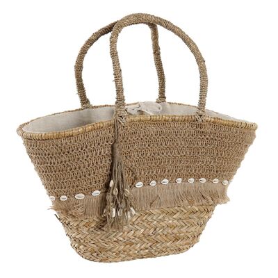 SAC JUTE HERBE MER 53X15X51.5 40942.5 COQUILLES BO204058