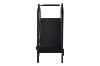 RANGEMENT BOIS SET 3 PLASTIQUE ACIER 42X36X81 CHARIOT NOIR CH199563 4