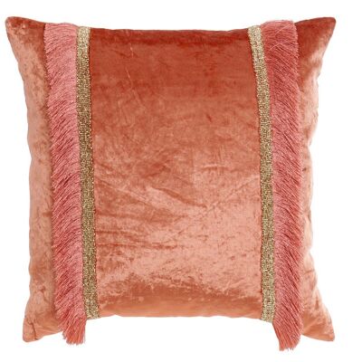 COUSSIN VISCOSE COTON 45X10X45 FRANGES CORAIL CJ161702