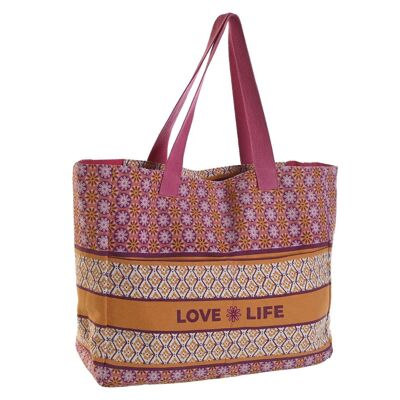 SAC COTON POLYESTER 55X14X35 AVEC ZIP FUCHSIA BO206416