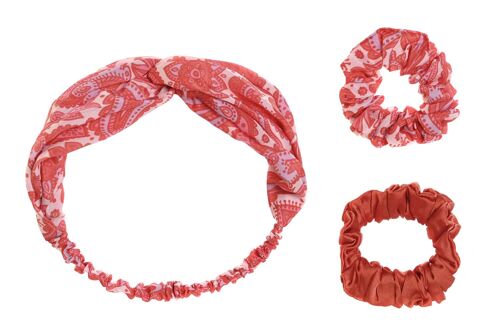 ACCESORIO DE PELO SET 3 POLIESTER 20X8X20 CORAL BO206430