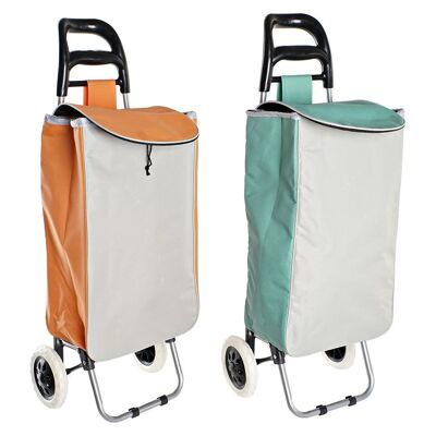 CARRELLO SPESA METALLO POLIESTERE 34X20X96 37L 2 ASSORTIMENTI. BO210135