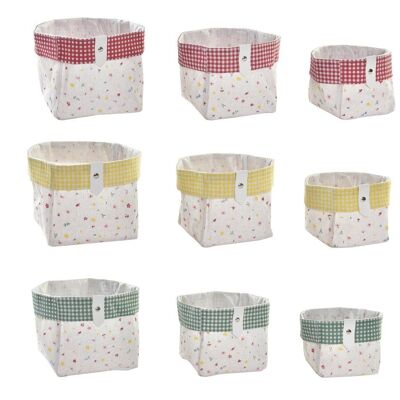 BASKET SET 3 COTTON 14X14X14 VICHY 3 ASSORTMENTS. BO195165