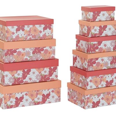 BOX SET 10 CARTON 43,5X33,5X15,5 FUCHSIA FLOWERS CG196220
