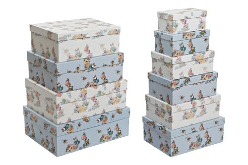 CAJA SET 10 CARTON 43,5X33,5X15,5 FLORES AZUL CG200398