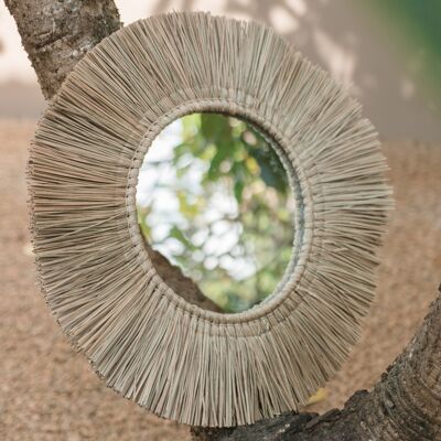 Seagrass mirror 60 cm Round wall mirror RIMBA