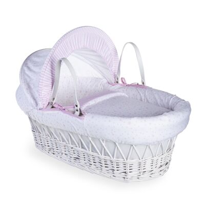 Stars & Stripes White Wicker Moses Basket