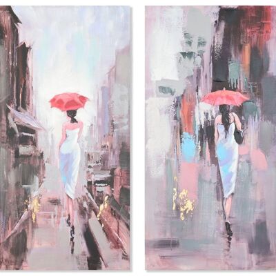 MDF CANVAS PICTURE 60X3X120 UMBRELLA GIRL 2 ASSORTMENTS. CU187823