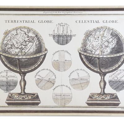 IMAGE SUR VERRE PS 95X3X65 CARTE DU MONDE ENCADRÉE CU193332