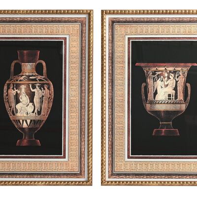 QUADRO IN VETRO PS 53X3X73 VASO CON CORNICE 2 ASSORTIMENTI. CU193335