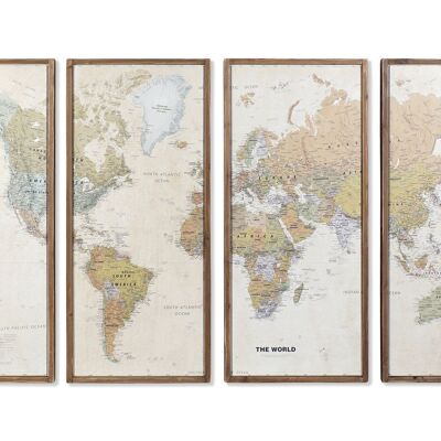 TABLE SET 4 BOIS 200X3,5X120 CARTE DU MONDE CU165234