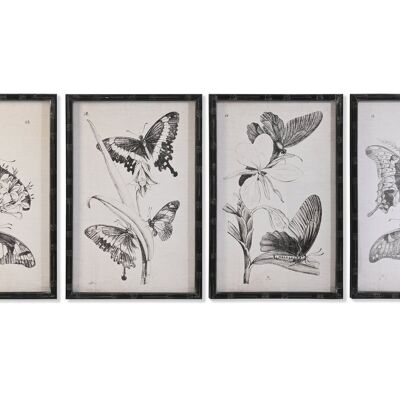 FIR GLASS PICTURE 40X2,8X60 BUTTERFLIES 4 ASSORTMENTS. CU201358