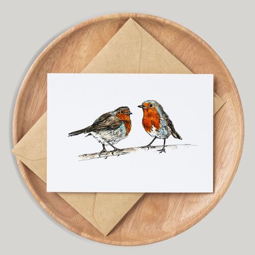 Robin Bird Handmade & Hand Drawn Greeting Card