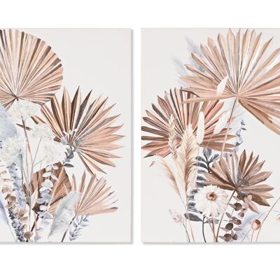 Leinwandbild aus Kiefernholz, 40 x 3,7 x 50 cm, GEL-Blätter, 2 Sortierungen. CU209079