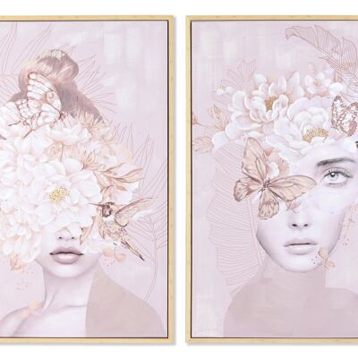PICTURE CANVAS PS 80X3,7X120 GIRL FLOWERS 2 ASSORTMENTS. CU204625