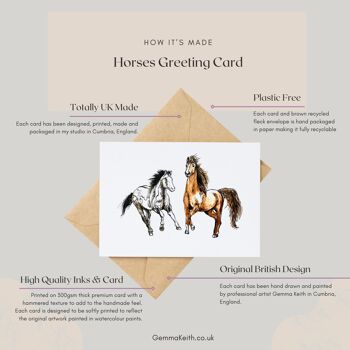 Cheval poney fait à la main et dessiné à la main Carte de vœux 9