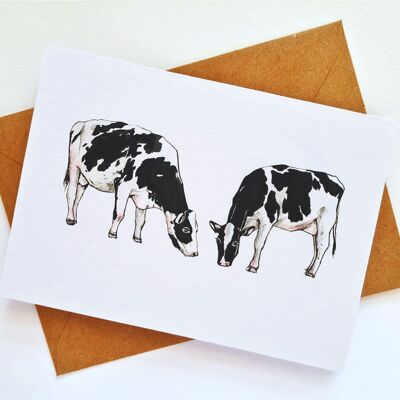 Dairy Cow Handmade & Hand Drawn Greeting Card