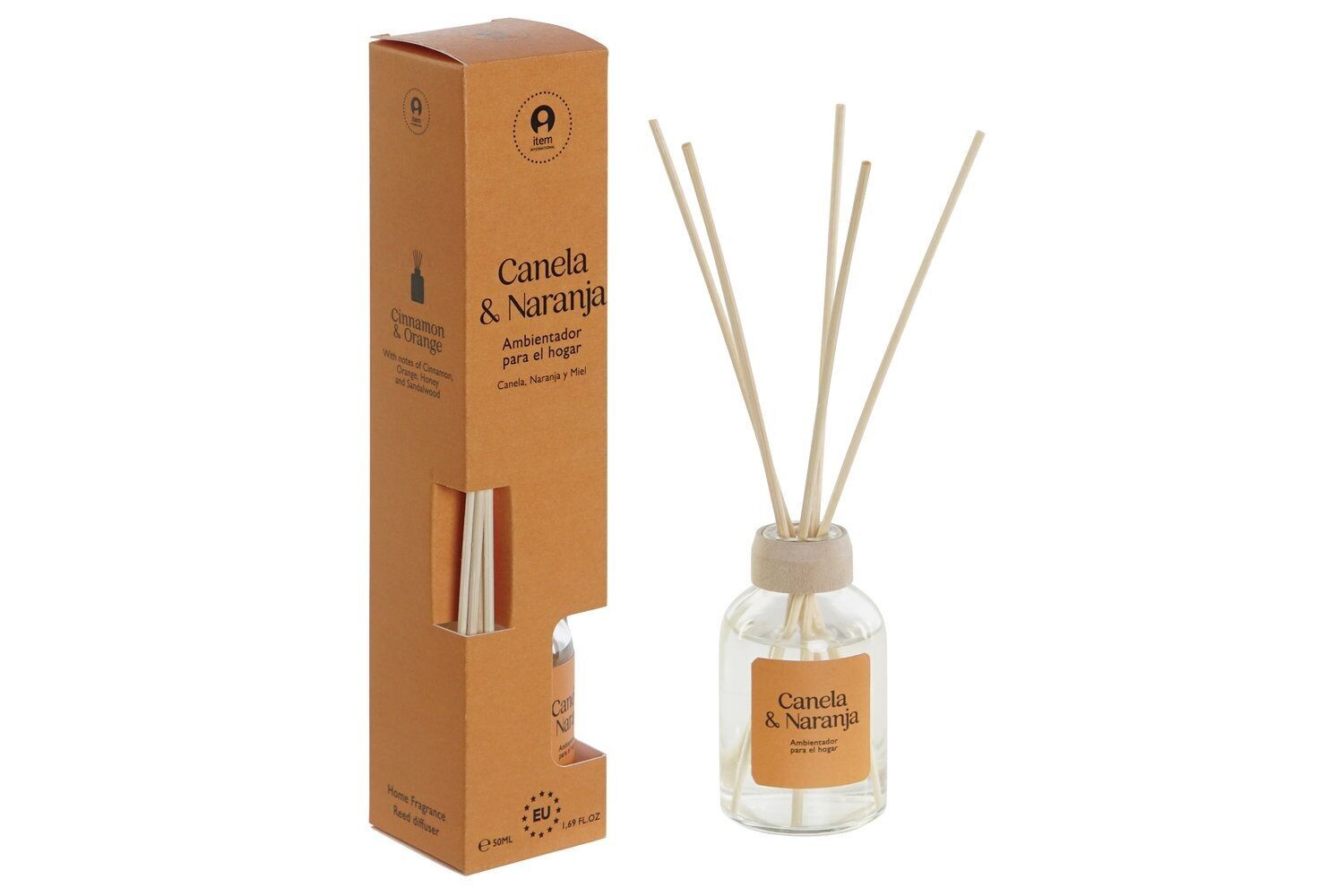 MIKADO DEODORANTE PER AMBIENTE CRYSTAL 4X4X20 50 ML, ARANCIONE e DA207404