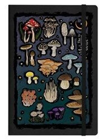 Carnet de notes A5 à couverture rigide The Mushroom Guide Noir