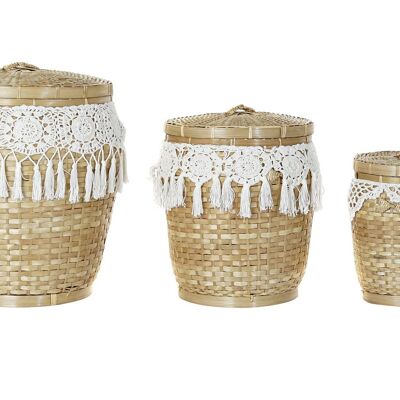 BASKET SET 3 BAMBOO 39X39X45 51/30 NATURAL DC184809