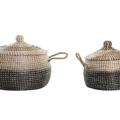 BASKET SET 2 SEAGRASS 41X41X33 NATURAL DC192018