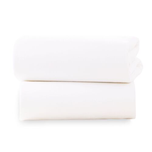 2 Pack Cotton Fitted Pram/Crib Sheets - 90 x 40 cm