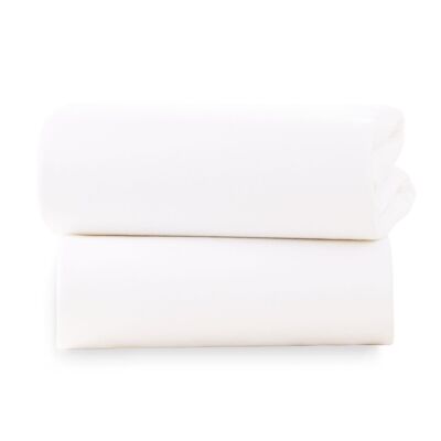 Pack de 2 sábanas bajeras de algodón para cochecito/cuna - 90 x 40 cm