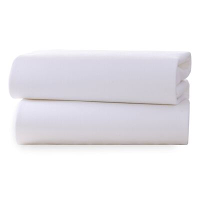 Lot de 2 draps-housses en coton pour lit bébé - 140 x 70 cm