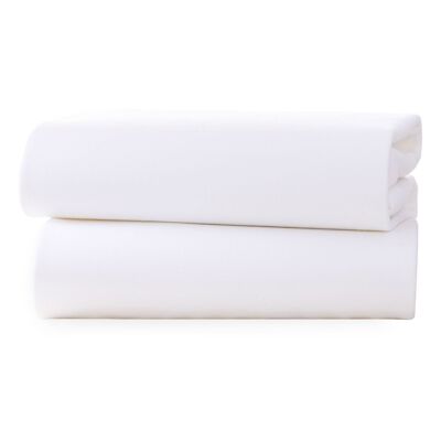 Lot de 2 draps-housses en coton - 120 x 60 cm