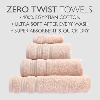 Serviettes de luxe en coton égyptien Zero Twist - Blush 4