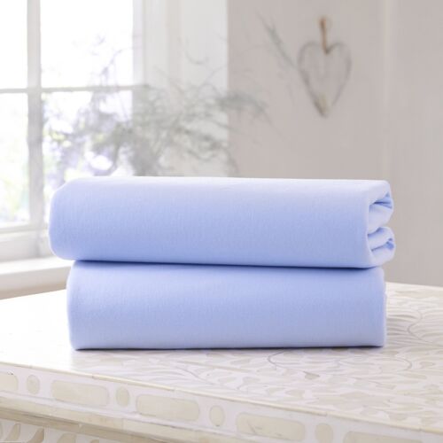 2 Pack Fitted Cotton Moses Basket Sheets - 74 x 30 cm