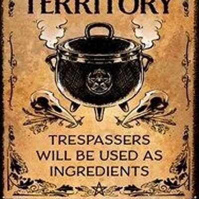 Warning Witch Territory Large Tin Sign