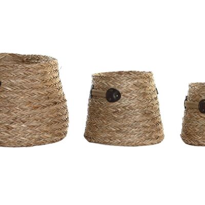 Cesta set 3 seagrass 30x30x28 natural DC202601