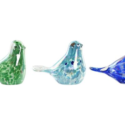 GLASS BIRD 12.5X7.5X9.5 3 ASSORTMENTS. DH203313