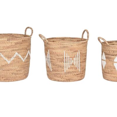 BASKET SET 3 SEAGRASS ROPE 46X46X48 NATURAL DC205044