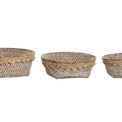 FIBER BASKET SET 3 16X16X6 NATURAL DECAPE DC205459