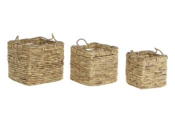 PANIER SET 3 FIBRE METAL 45,5X45,5X51 NATUREL DC206137 1